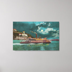 View of Yerba Buena Island Lighthouse at Night Canvas Print