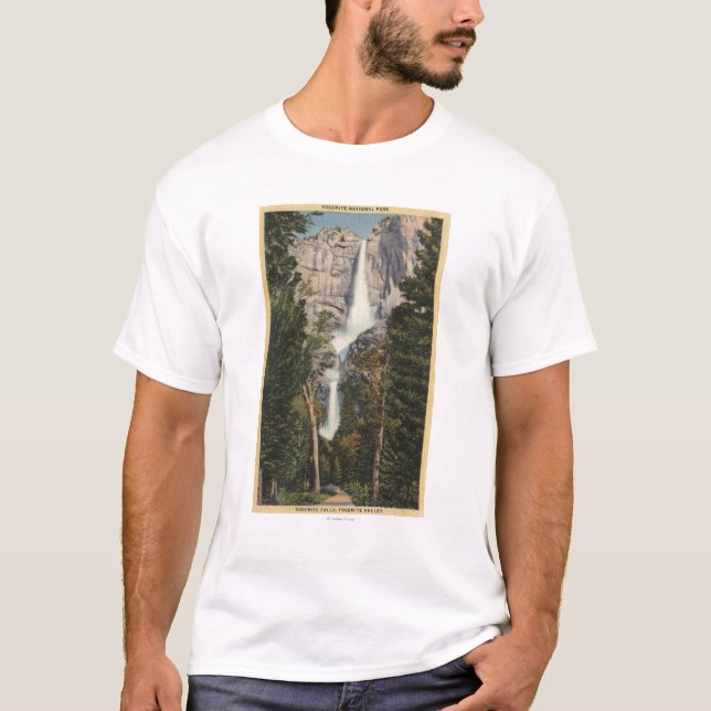 View of Yosemite Falls & Valley T-Shirt (Front)