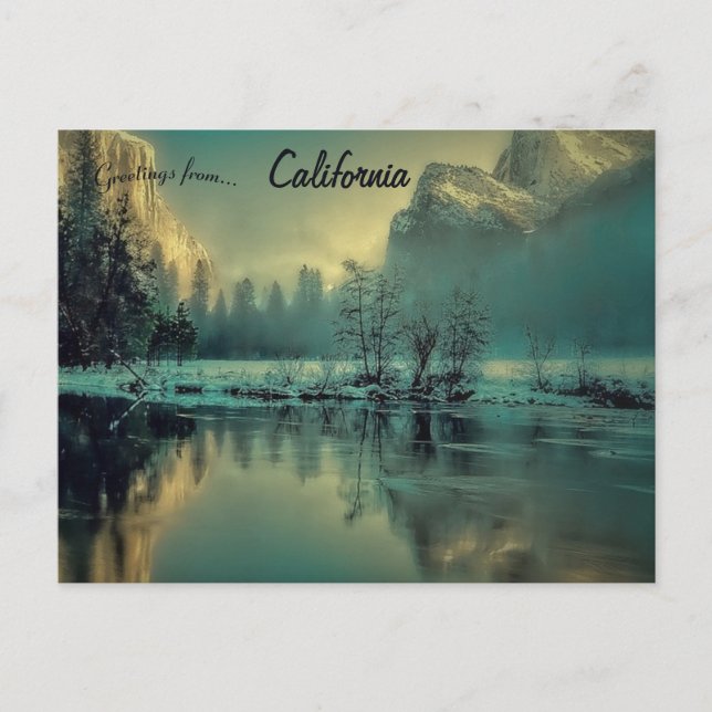 View of Yosemite National Park California Postcard (Front)
