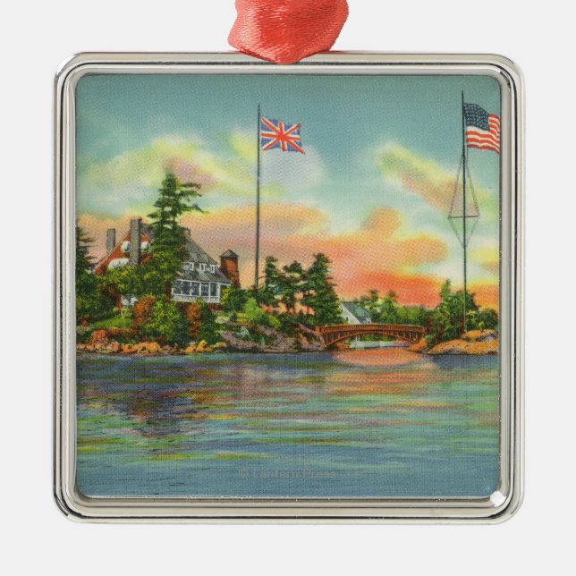 View of Zavikon Island Metal Tree Decoration (Front)