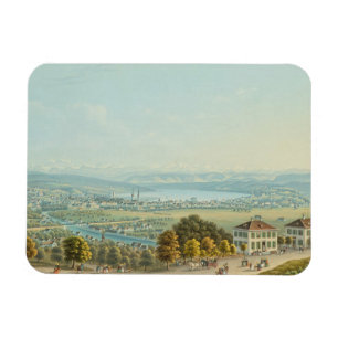 View of Zurich, c.1840 (w/c) Magnet