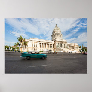 View on a building of Capitol in Havana, Cuba Poster