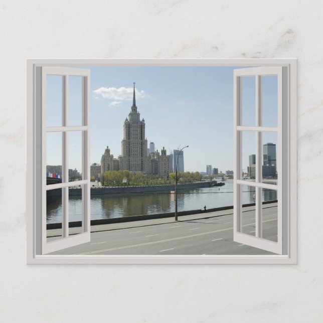 View on a Moscow skyscraper Postcard (Front)