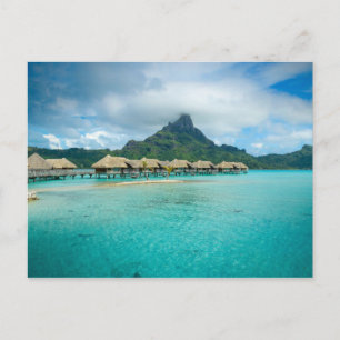 View on Bora Bora island postcard