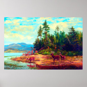 View on Long Lake Arthur Fitzwilliam Tait 1882 Poster