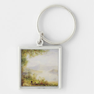 View on the Hudson River, c.1840-45 (oil on panel) Key Ring