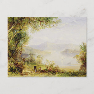 View on the Hudson River, c.1840-45 (oil on panel) Postcard