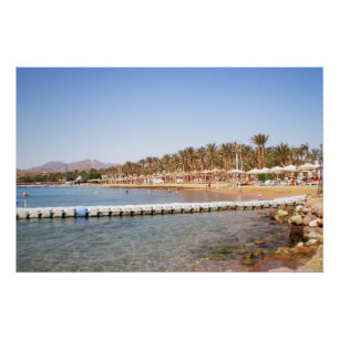View on the sandy beach Terrazzina Poster