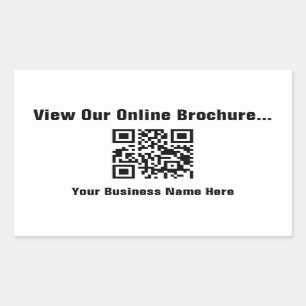 View Online Brochure via QR Code Rectangular Sticker