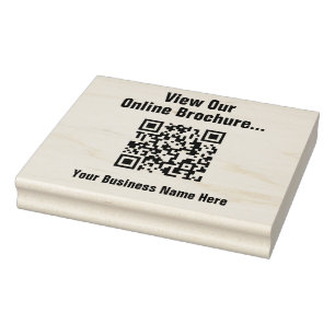 View Online Brochure via QR Code Rubber Stamp