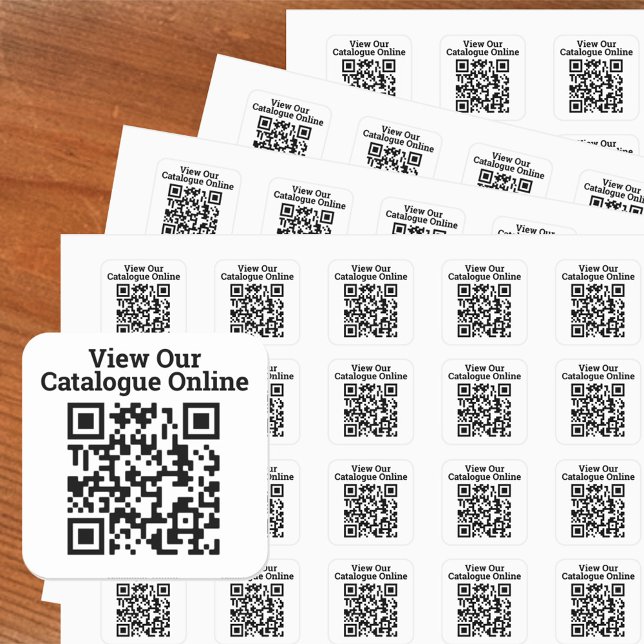 View Our Catalogue Online QR Code Design Square Sticker (Creator Uploaded)