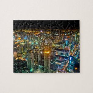 View over Bangkok at night from Baiyoke Tower II Jigsaw Puzzle