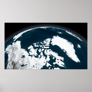 View over Greenland and the Arctic Ocean Poster
