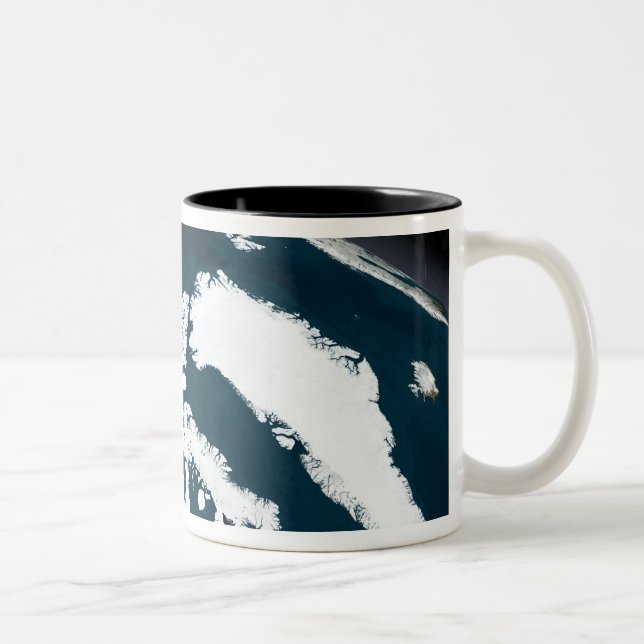 View over Greenland and the Arctic Ocean Two-Tone Coffee Mug (Right)