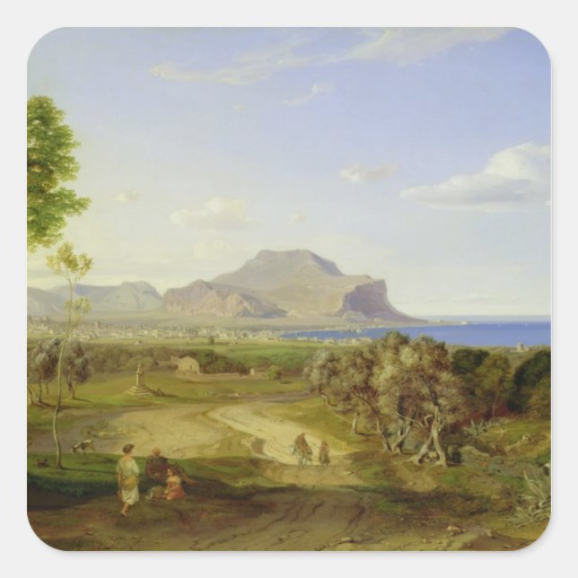 View over Palermo, 1828 Square Sticker (Front)