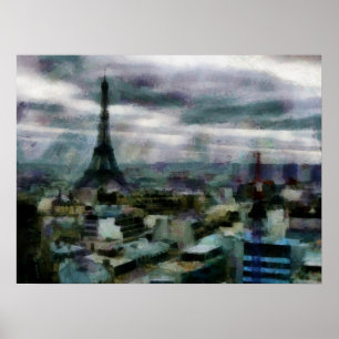 View Over Paris Poster