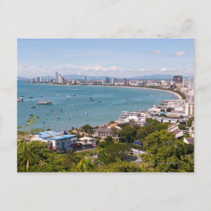 View over Pattaya bay. Postcard