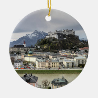 View Over Salzburg Austria Ceramic Tree Decoration