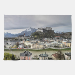 View Over Salzburg Austria Tea Towel