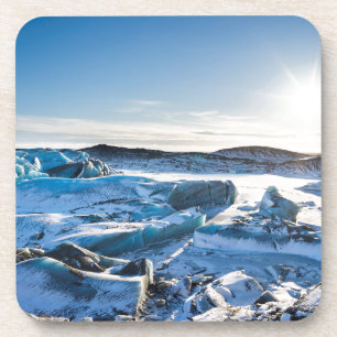 View over the frozen glacial lake coaster