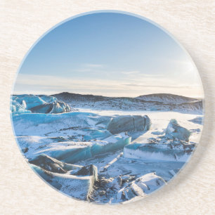 View over the frozen glacial lake coaster
