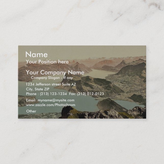 View over the Lake of Four Cantons, Pilatus, Switz Business Card (Front)