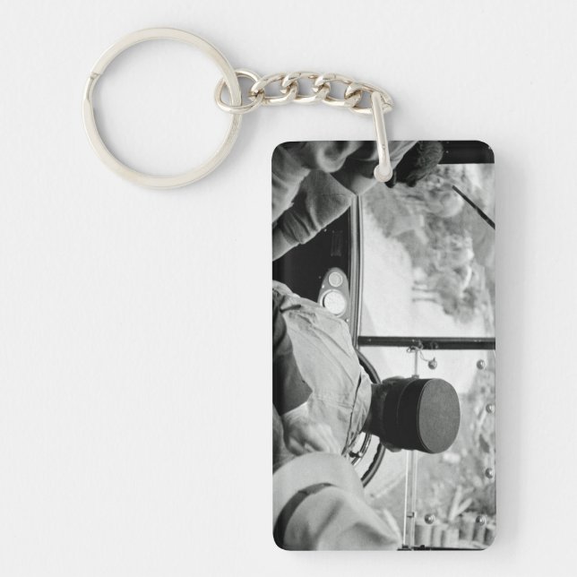 View Through French Bus Window 1939 France Key Ring (Front)