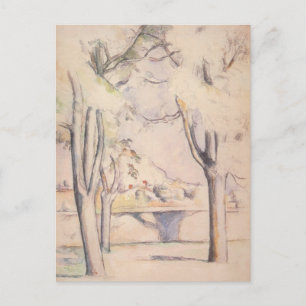 View Thru the Trees by Paul Cezanne, Vintage Art Postcard