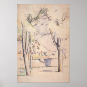 View Thru the Trees by Paul Cezanne, Vintage Art Poster