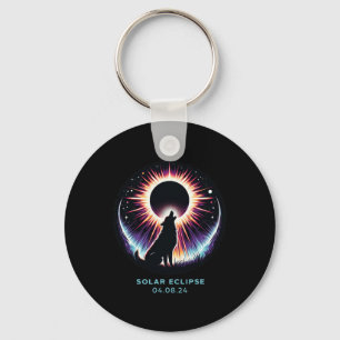 View Totality April 8 2024 Astronomy Dog Howls Sol Key Ring