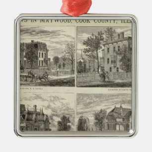 Views in Maywood, Cook County, Illinois Metal Tree Decoration