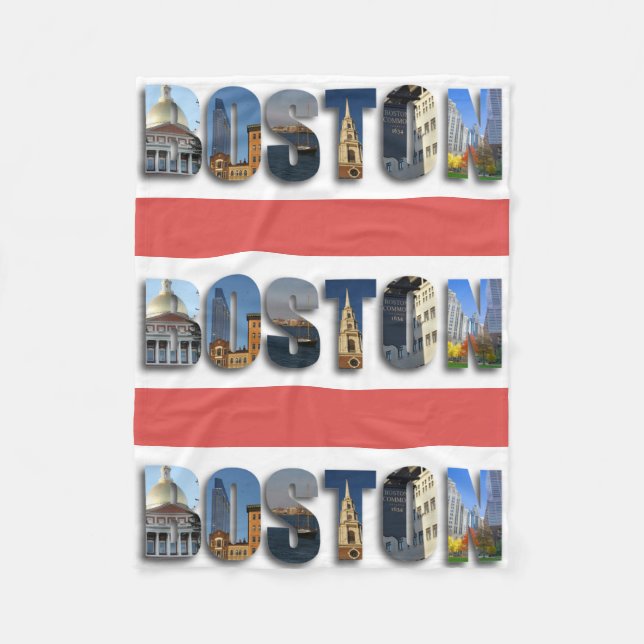 Views of Boston Fleece Blanket (Front)