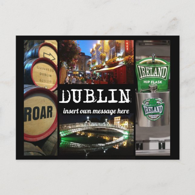 Views of Dublin 2, with custom message Postcard (Front)