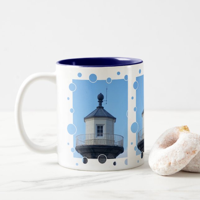 VIEWS OF ENGLAND Two-Tone COFFEE MUG (With Donut)