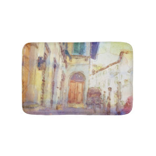 Views of Florence made in artistic watercolor Bath Mat
