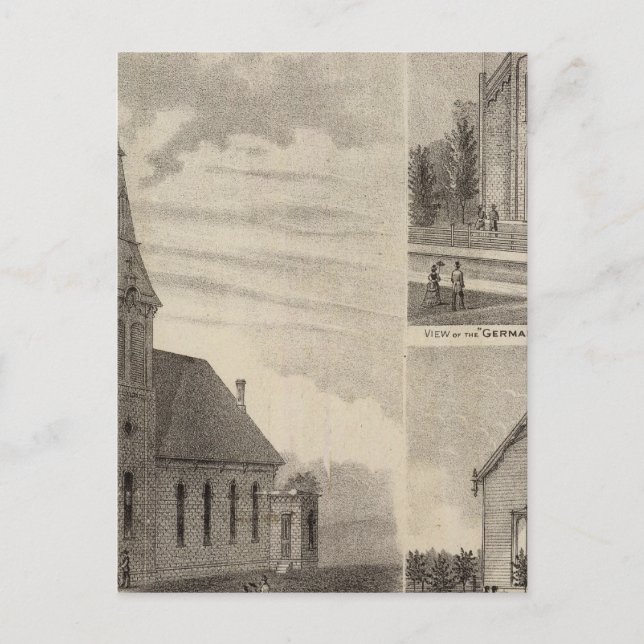 Views of German Catholic Churches in Minnesota Postcard (Front)