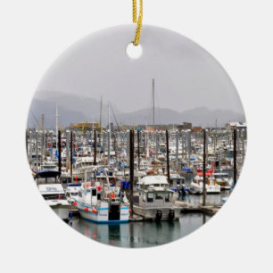 Views of Homer Alaska Ceramic Tree Decoration
