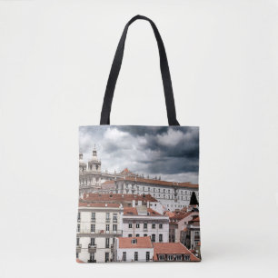 Views of Lisbon city in the morning in a cloudy da Tote Bag