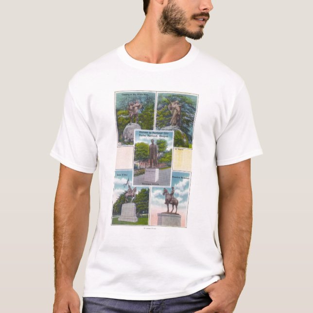 Views of Statues in Portland City Parks T-Shirt (Front)