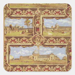 Views of the International Exhibition, 1862, Wallp Square Sticker