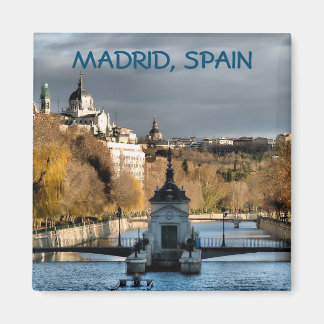 Views of the Manzanares River in winter, Madrid Magnet