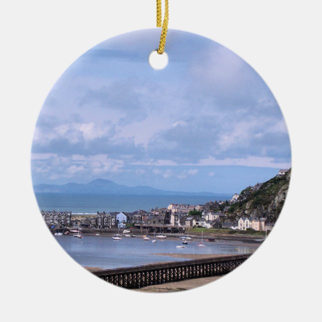 VIEWS OF WALES CERAMIC TREE DECORATION (Front)