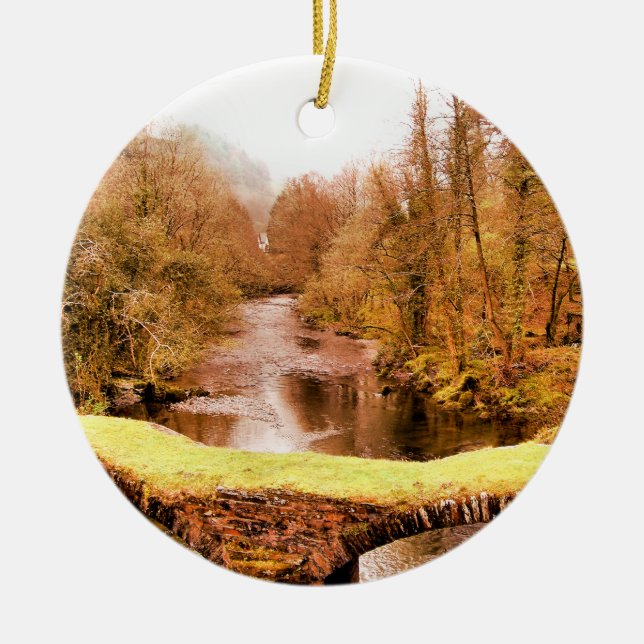 VIEWS OF WALES CERAMIC TREE DECORATION (Front)