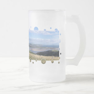 VIEWS OF WALES FROSTED GLASS BEER MUG