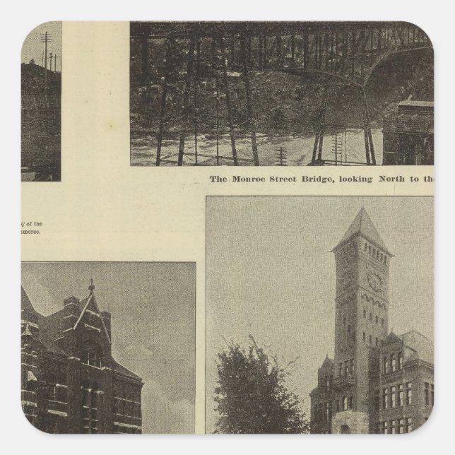 Views, Spokane's prosperity Square Sticker (Front)