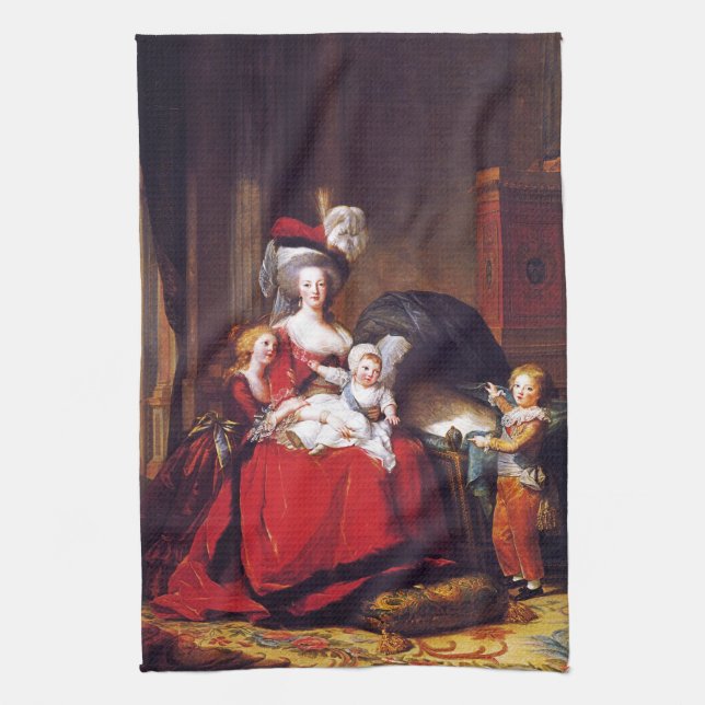 Vigée-Lebrun - Marie Antoinette and her children Tea Towel (Vertical)