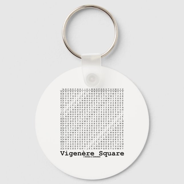 Vigenère Square (Cryptography Tabula Rasa) Key Ring (Front)