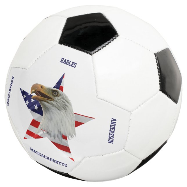 Vigilant Bald Eagle, The American Flag, Star Football (Three Quarter)