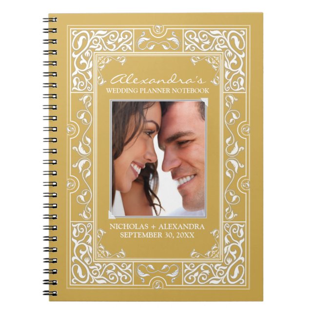 Vignette Bride's Wedding Planner Notebook (gold) (Front)