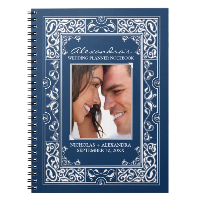 Vignette Bride's Wedding Planner Notebook (navy) (Front)
